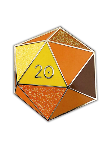 TOPAZ D20- NOVEMBER BIRTHSTONE- ENAMEL PIN