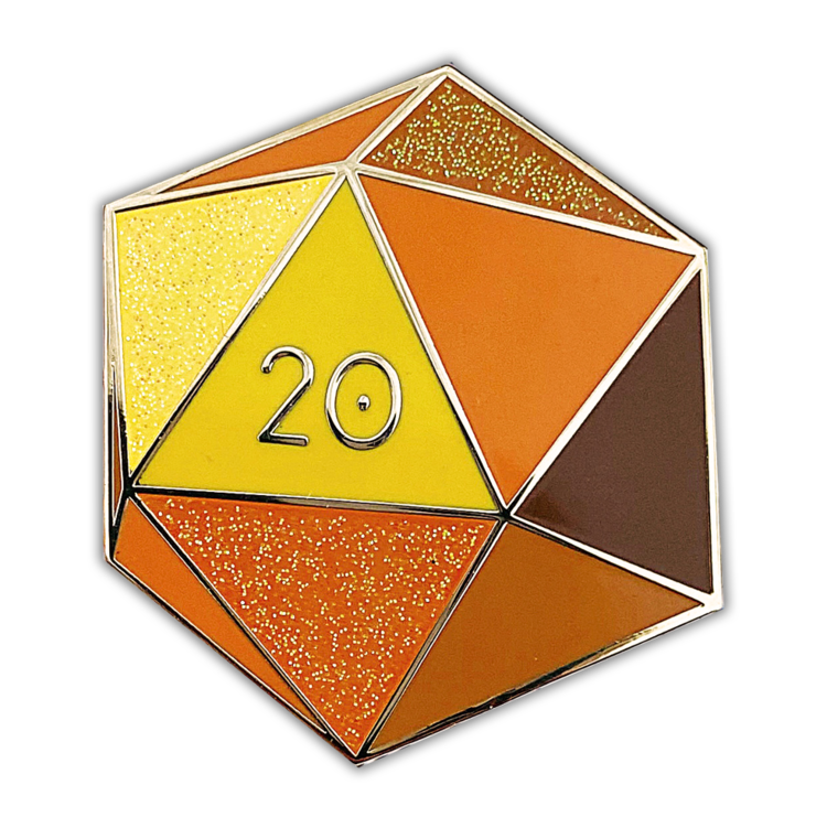 TOPAZ D20- NOVEMBER BIRTHSTONE- ENAMEL PIN