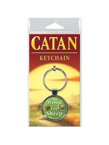 CATAN WOOD 4 SHEEP KEYCHAIN