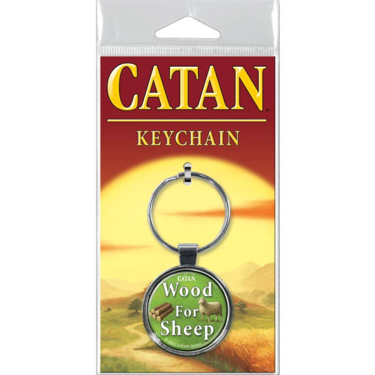 CATAN WOOD 4 SHEEP KEYCHAIN