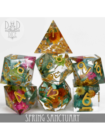 DND DICE SPRING SANCTUARY HANDMADE RPG DICE SET