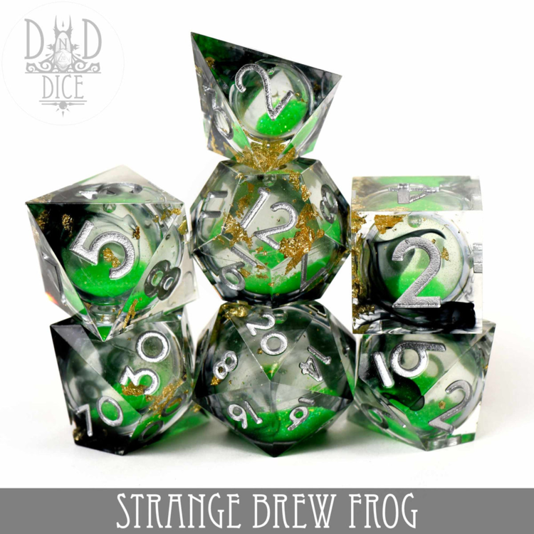 DND DICE STRANGE BREW: FROG LIQUID CORE RPG DICE SET