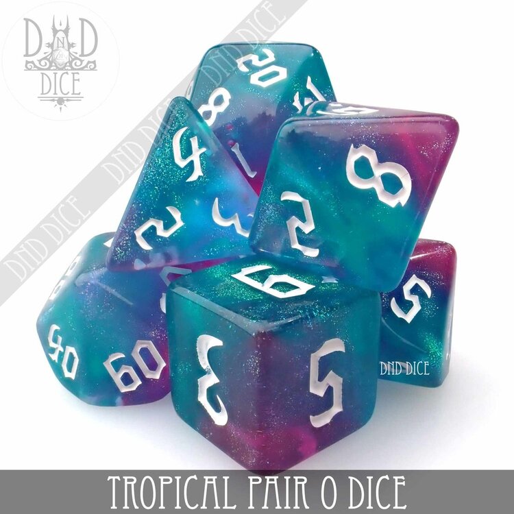 DND DICE TROPICAL PAIR O DICE RPG DICE SET