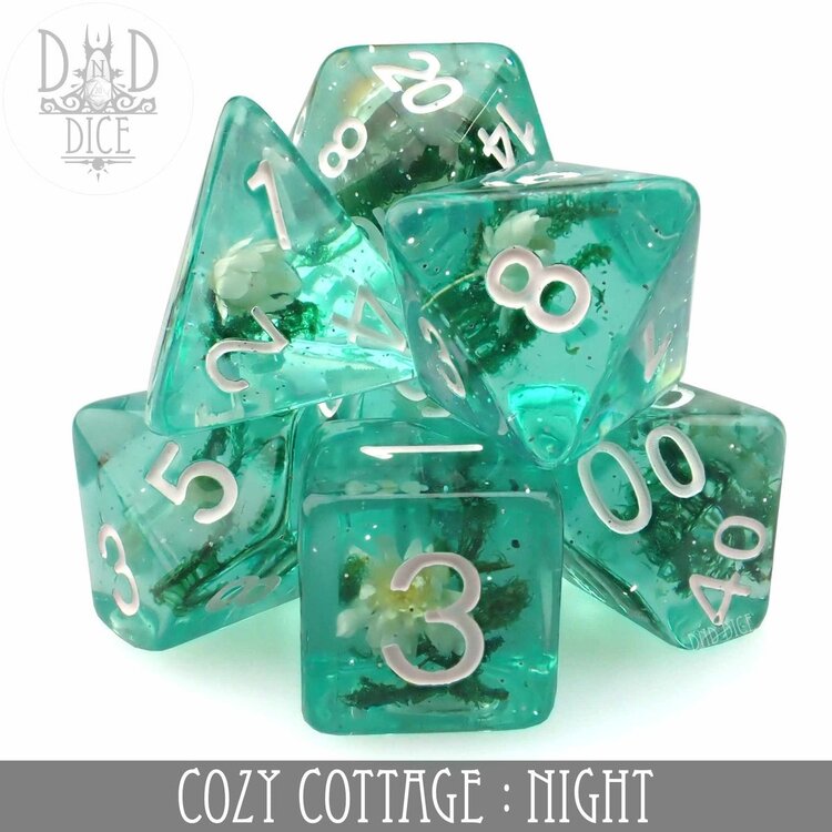 DND DICE COZY COTTAGE NIGHT RPG DICE SET