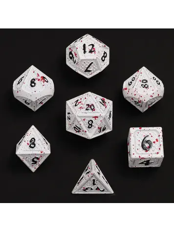 HYMGHO HYMGHO SOLID METAL BEHEMOTH DICE SET BLOOD SPLATTER