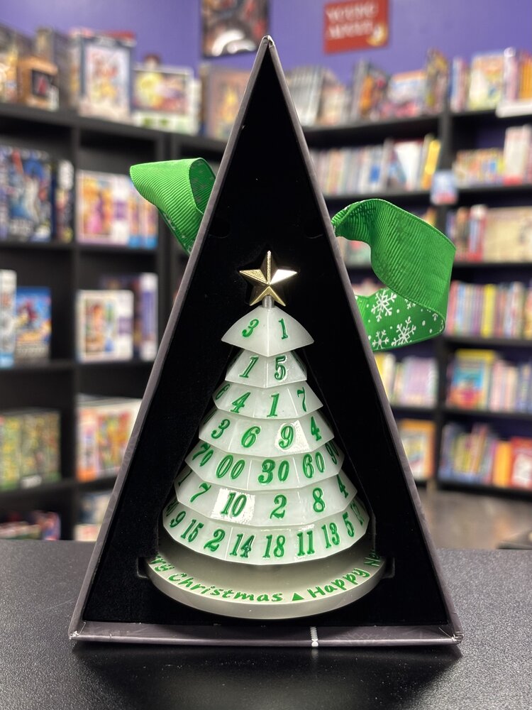 HYMGHO HYMGHO RESIN CHRISTMAS TREE DICE - SNOW WHITE WITH GREEN