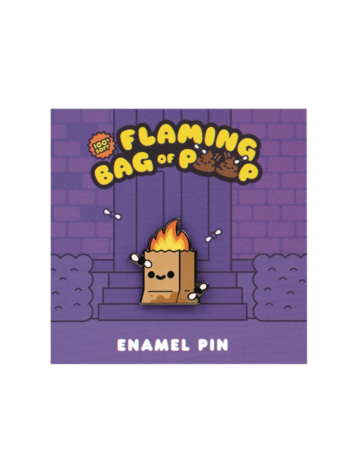 FLAMING BAG OF POOP .75IN ENAMEL PIN