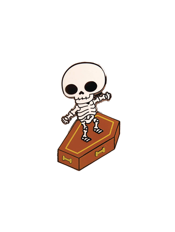 SKULL SURFER .85IN PIN