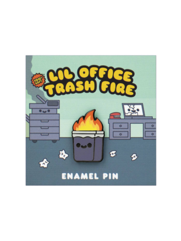 LIL OFFICE TRASH .6IN ENAMEL PIN