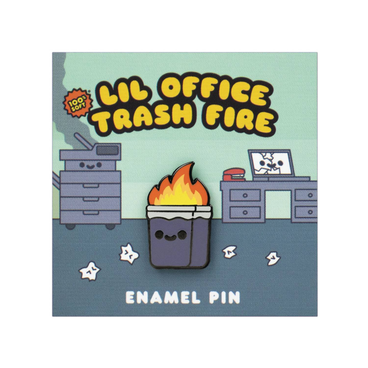 LIL OFFICE TRASH .6IN ENAMEL PIN
