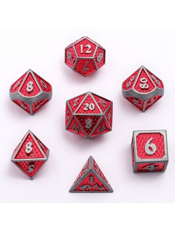 HYMGHO HYMGHO SOLID METAL MINI BEHEMOTH DICE SET - BRUSHED RUBY