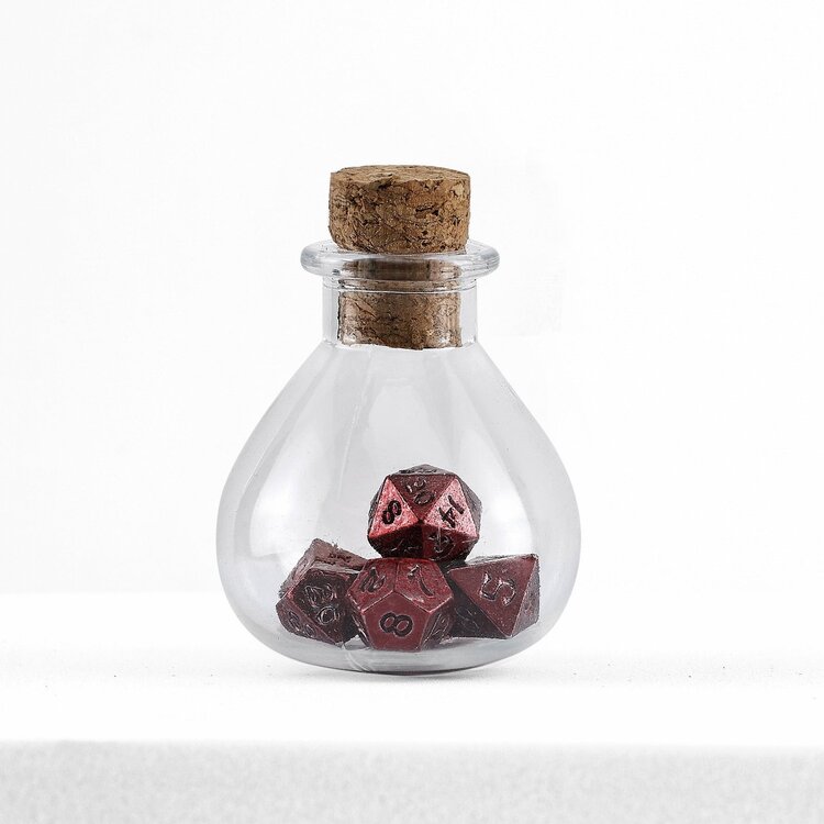HYMGHO HYMGHO UNSEELIE MINI METAL RPG DICE SET - RED