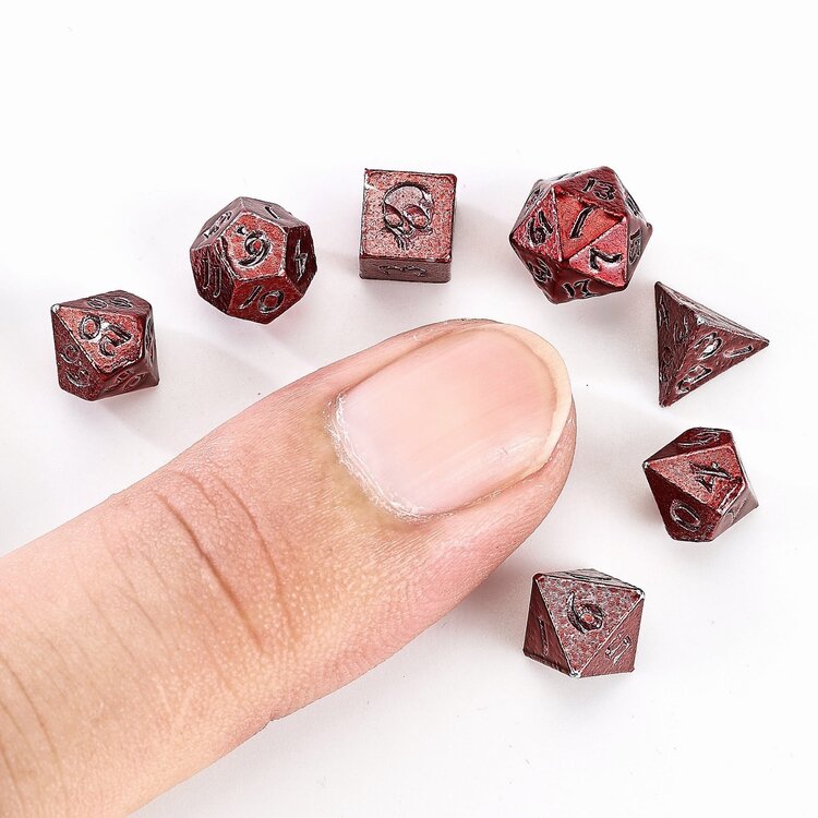 HYMGHO HYMGHO UNSEELIE MINI METAL RPG DICE SET - RED