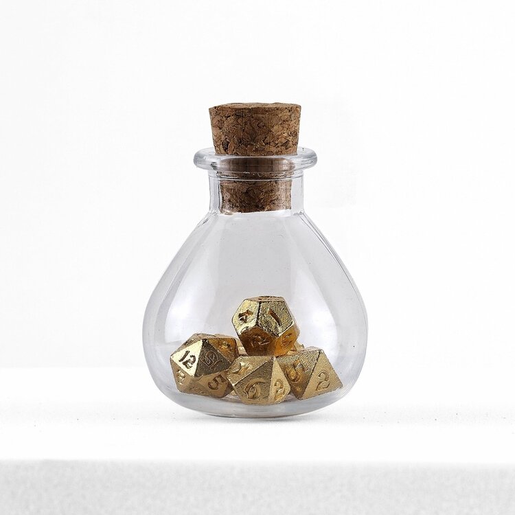 HYMGHO HYMGHO UNSEELIE MINI METAL RPG DICE SET - GOLD