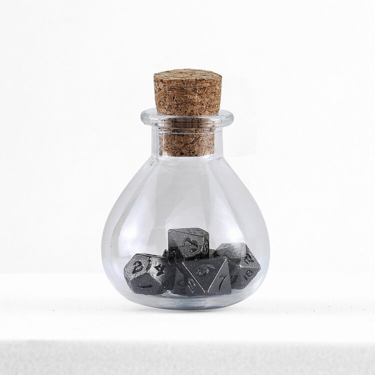 HYMGHO HYMGHO UNSEELIE MINI METAL RPG DICE SET - GUNMETAL