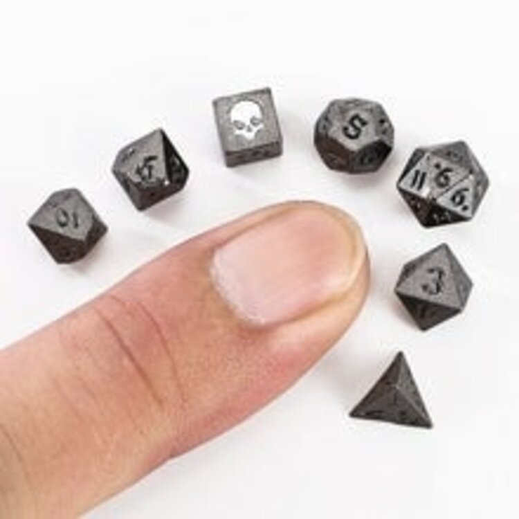 HYMGHO HYMGHO UNSEELIE MINI METAL RPG DICE SET - GUNMETAL