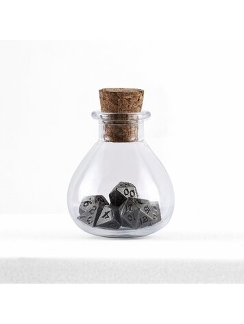 HYMGHO HYMGHO UNSEELIE MINI METAL RPG DICE SET - ANCIENT SILVER