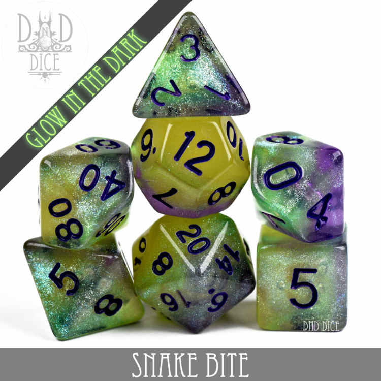 DND DICE SNAKE BITE GLOW IN THE DARK