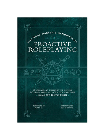 GAME MASTERS HANDBOOK OF PROACTIVE ROLEPLAYING SC