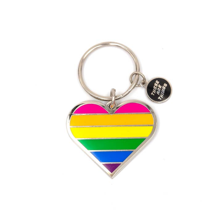 THESE ARE THINGS- PRIDE HEART KEYCHAIN