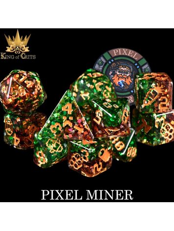 DND DICE PIXEL MINER 11 PC RPG DICE SET