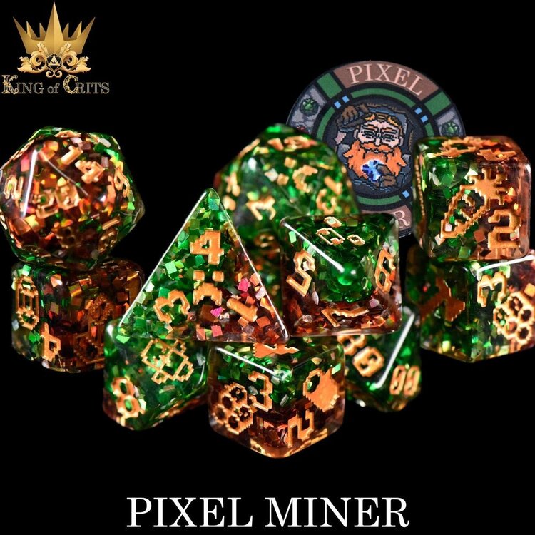 DND DICE PIXEL MINER 11 PC RPG DICE SET