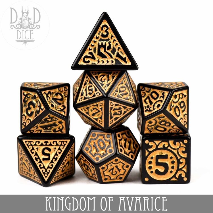 DND DICE KINGDOM OF AVARICE RPG DICE SET