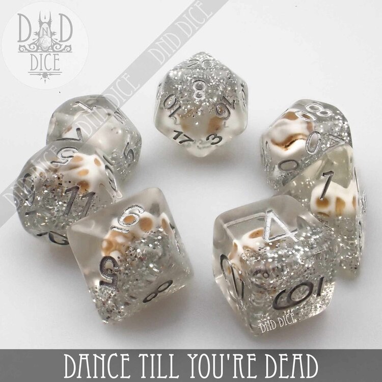 DND DICE DANCE TILL YOU'RE DEAD RPG DICE SET
