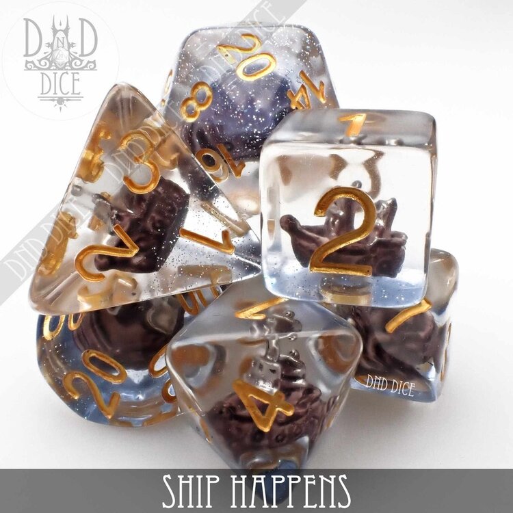 DND DICE SHIP HAPPENS RPG DICE SET