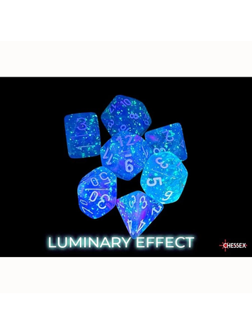 CHESSEX CHX 27567 7 PC POLY DIE SET NEBULA AURA/WHITE