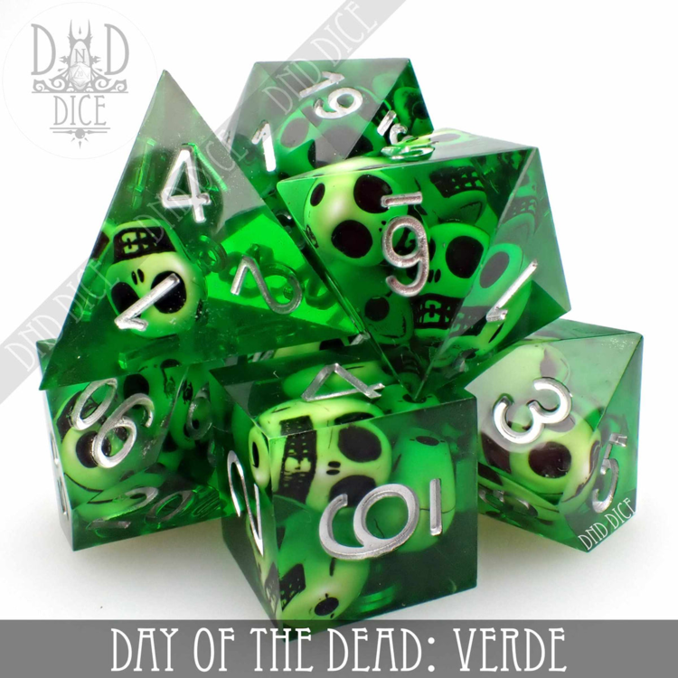 DND DICE DAY OF THE DEAD - VERDE HANDMADE