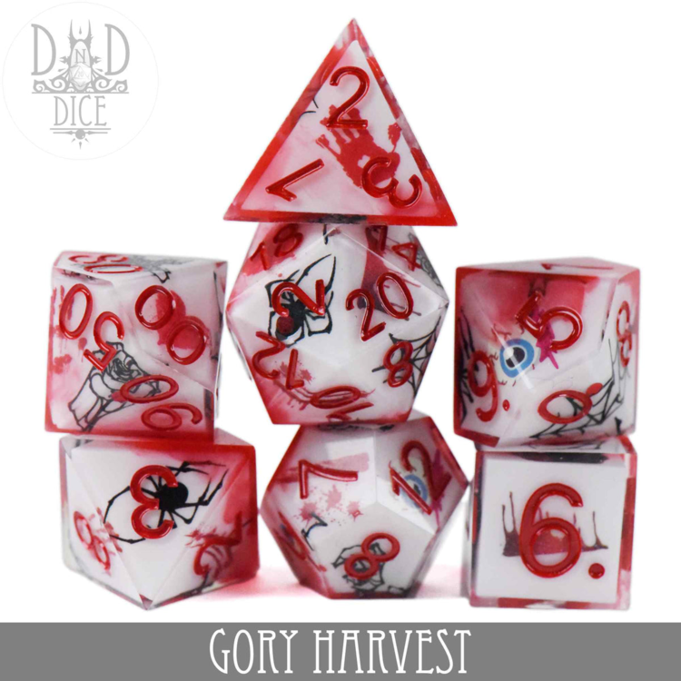 DND DICE GORY HARVEST HANDMADE RPG DICE SET