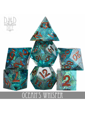 DND DICE OCEAN'S WHISPER HANDMADE RPG DICE SET