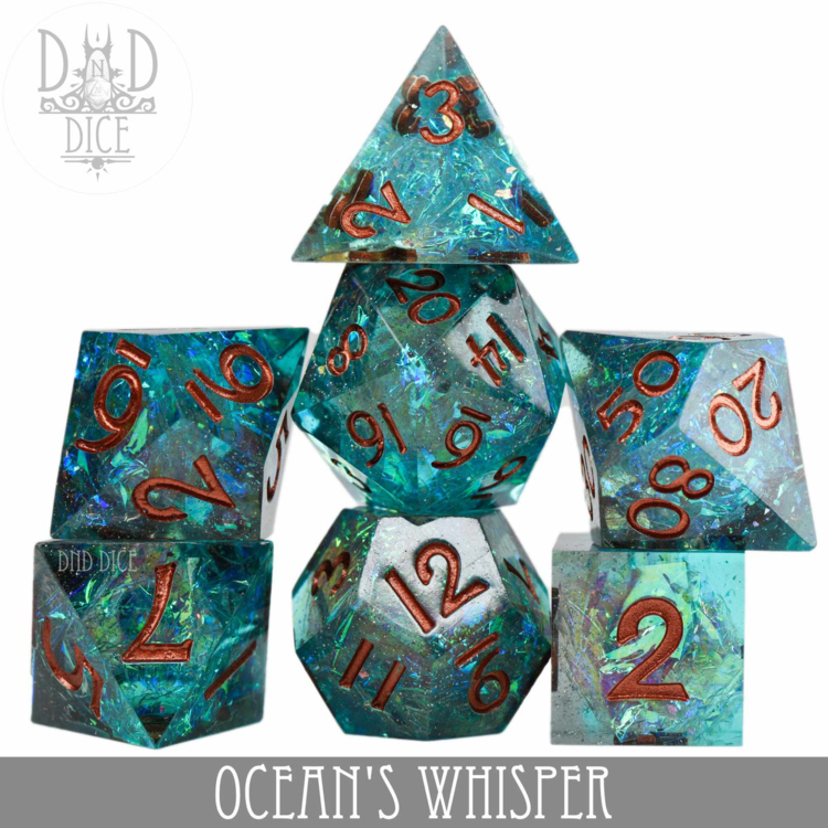 DND DICE OCEAN'S WHISPER HANDMADE RPG DICE SET