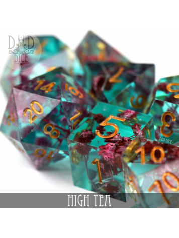 DND DICE HIGH TEA HANDMADE RPG DICE SET