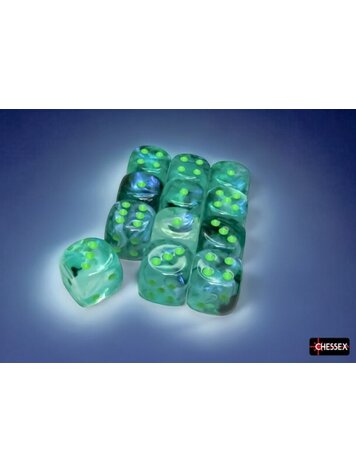 CHESSEX CHX 27795 16MM D6 DICE BLOCK BOREALIS KELP/LIGHT GREEN