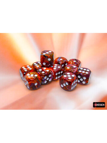 CHESSEX CHX 27743 16MM D6 DICE BLOCK FESTIVE SYMPHONY/WHITE