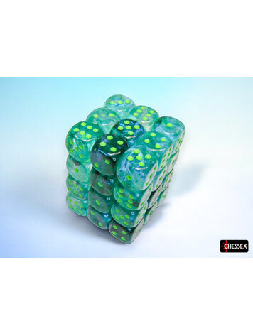 CHESSEX CHX 27995 12MM D6 DICE BLOCK BOREALIS KELP/LIGHT GREEN