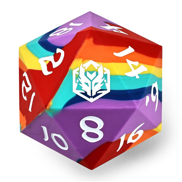 HYMGHO HYMGHO 55MM CHONK RUBBER SILICON D20 - RAINBOW REALMS