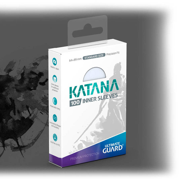 ULTIMATE GUARD KATANA SLEEVES STANDARD SIZE TRANSPARENT INNER SLEEVES 100CT