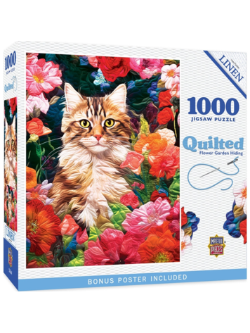 QUILTED - FLOWER GARDEN HIDING 1000 PIECE PUZZLE