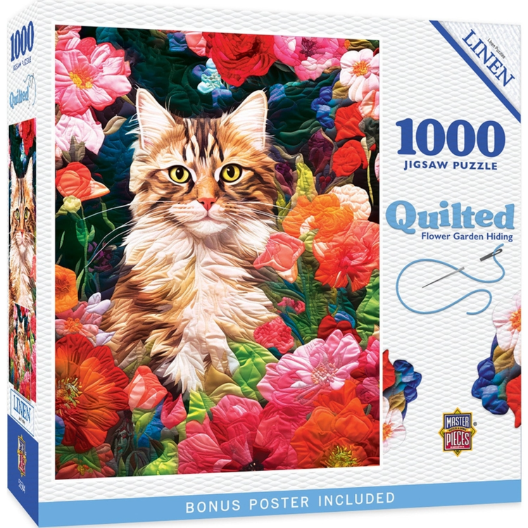 QUILTED - FLOWER GARDEN HIDING 1000 PIECE PUZZLE