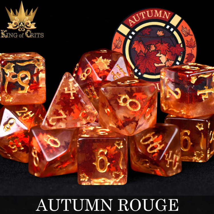 DND DICE AUTUMN ROUGE - 11 RPG DICE SET