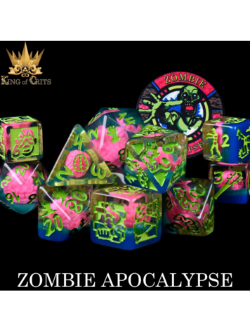 DND DICE ZOMBIE APOCALYPSE - 11 RPG DICE SET