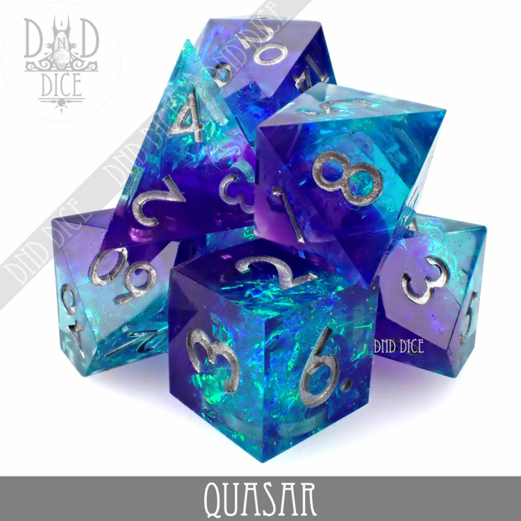 DND DICE QUASAR HANDMADE RPG DICE SET