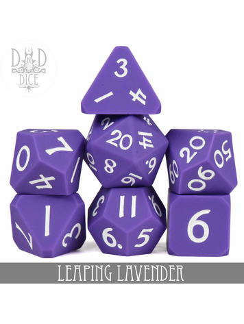 DND DICE LEAPING LAVENDER (SILICONE) RPG DICE SET