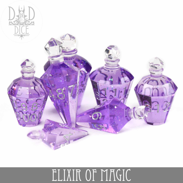 DND DICE ELIXIR OF MAGIC HANDMADE RPG DICE SET