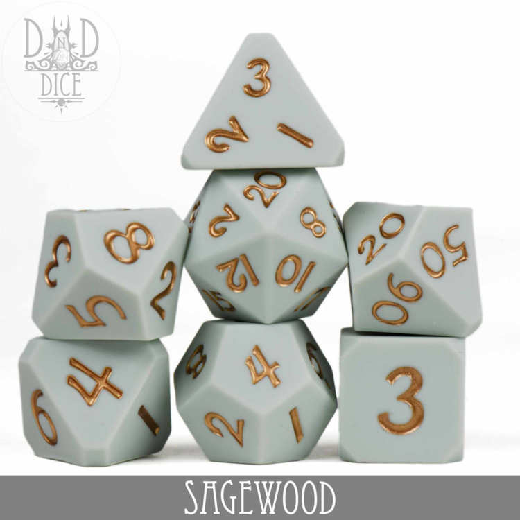 DND DICE SAGEWOOD (SILICONE) RPG DICE SET