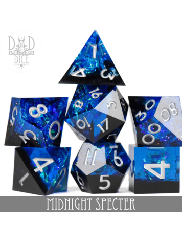 DND DICE MIDNIGHT SPECTER HANDMADE RPG DICE SET