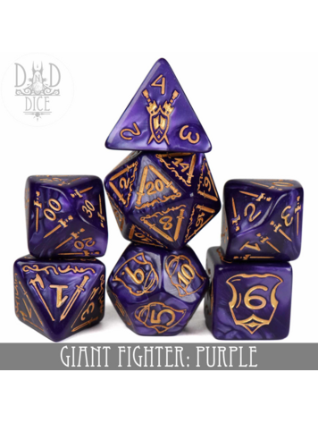 DND DICE GIANT FIGHTER PURPLE RPG DICE SET